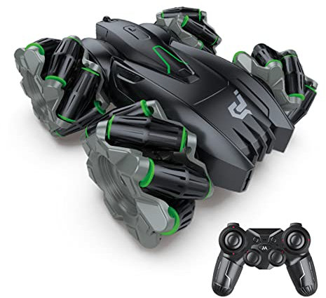 Goolsky RC Stunt Car Ferngesteuerte Auto 360 Grad 2,4GHz 4WD Stunt Auto Ferngesteuert Tail Flick, Vertikale Drehung Kaltes LED-Licht & Musik für Kinder Erwachsene