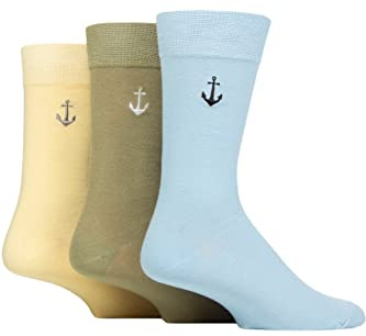 SockShop Wildfeet Mens Embroidered Socks Pack of 3