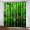 Vorhänge Wohnzimmer Modern Blickdicht 3D Grüner Tropischer Dschungel Muster 240X260Cm(Hxb) 2Er Set Blickdicht Schlaufenschal Verdunkelungsvorhang Vorhänge Lärmminderung Gardinen Fensterdekoration