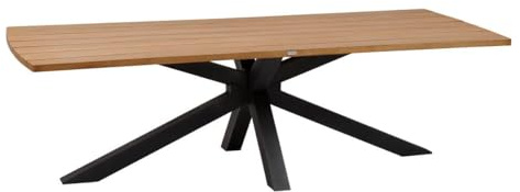 Hespéride – Limaya Honey Gartentisch – 10 Sitzplätze – Rostfreies, epoxidbeschichtetes Aluminium mit Akazienholz-Finish – Gartenmöbel für Terrasse, Balkon und Patio