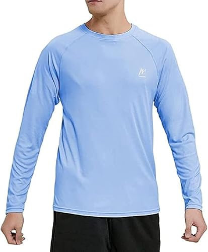 MeetHoo Hombres Rash Guard Camiseta Deportivas con Filtro de Protección UPF 50+Mangas Largas Alta Elasticidad Secado Rápido Surf Natación Verano