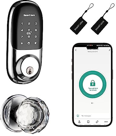 Set di serrature per porte anteriori intelligenti, serratura digitale con codice, manopola elettronica per impronte digitali con tastiera..
