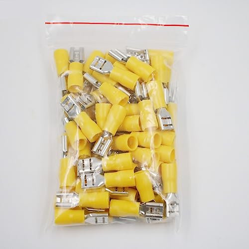 YANHAO FDD5.5-250 FDD5-250 Weibliche Isolierte Elektrische Crimp Terminal for 4-6mm2 Draht Anschlüsse Kabel Draht Stecker 100PCS/Pack FDD