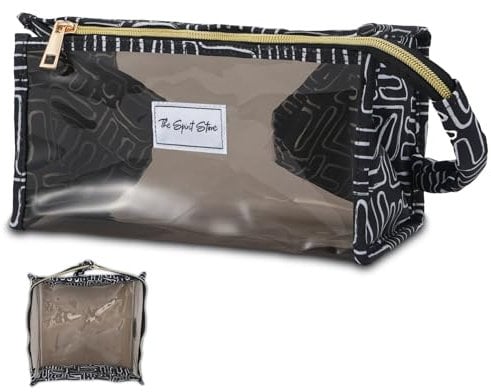 The Spirit Store Kosmetiktasche | Kulturtasche Damen | Makeup Bag | Schminktasche | Beauty Case | Schwarz | Reise Kulturbeutel Damen | Transparent | Groß XXL | Wasserdicht | Organizer | Frauen | Mode