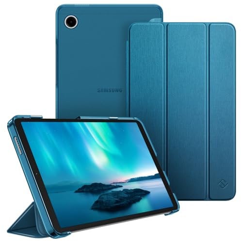 FINTIE Case for Samsung Galaxy Tab A9 8.7 Inch 2023, Ultra Thin Protective Case with Translucent Back Cover for Tablet A9 8.7 SM-X110/X115/X117, Peacock Blue