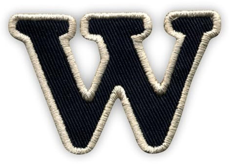 Buchstabe W - Schwarz - Aufnäher - Bestickter Aufnäher / Abzeichen / Emblem