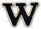 Buchstabe W - Schwarz - Aufnäher - Bestickter Aufnäher / Abzeichen / Emblem