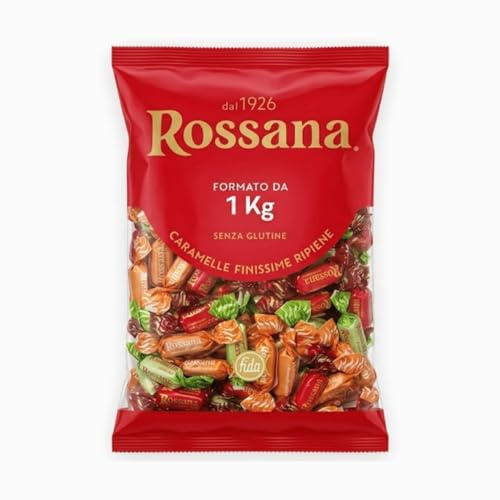 Caramelle Rossana Gran Selezione Assortimento, Auswahl verschiedener Geschmacksrichtungen 1 kg + Italian Gourmet polpa 400g