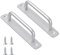 HoaaiGo 2 Piezas Tiradores de Puerta de Granero, Manija de Puerta de Sólido Corredera con Tornillos, Manetas Puertas de Aleación de Aluminio Interior con Placa Trasera (Plata)