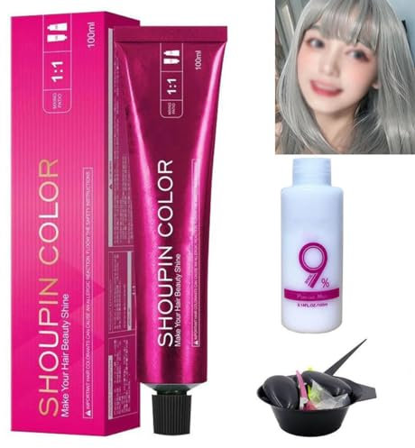 Doxenem Tinte Nutritivo Sin Blanqueador, Tinte Permanente para Cabello Oscuro, Morado/Rojo/Naranja/Gris/Verde/Azul/Amarillo/Blanco