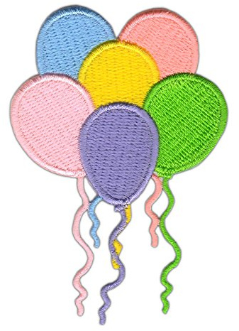 BP BRAUNERT PATCHES Rosa Lila Luftballon Gestickt Aufnäher zum Aufbügeln oder Aufnähen Bügelbild Aufbügler für Kleidung Bügelpatch Applikation Patch Größe 7,9 x 5,3 cm