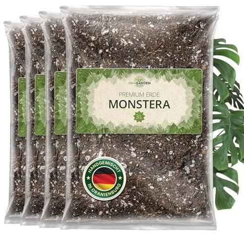 ORAGARDEN Monstera Erde für Zimmerpflanzen und Garten - 12L Monstera Substrat für Pflanzen, Palmen, Blumen - 5 Komponenten Blumenerde