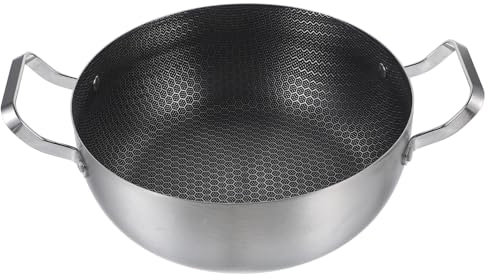 Antihaft-bratpfanne 24 Cm Doppelgriff Waben-kochgeschirr Antihaftbeschichtete Bratpfanne Flacher Boden Für Gleichmäßige Wärmeverteilung