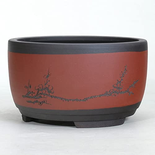Runder lila Sand-Blumentopf für Sukkulenten, Bonsai-Topf, chinesischer Stil, Bonsai-Blumentopf, Keramik, Kunsthandwerk, Blumentopf, Heimdekoration