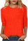 Gyaimxfu Maglietta Donna Estiva a Maniche 3/4,T Shirt Donna Taglie Comode Tinta Unita Larga Curvy Scollo Rotondo Camicia Elegante Casual T Shirt Leggero Top Blusa Donna Manica Corte Elasticizzato