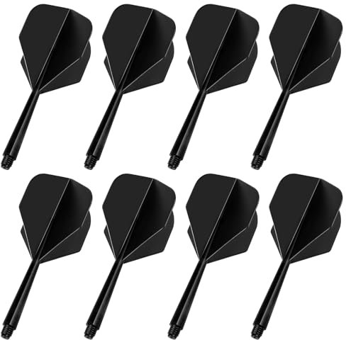 DINSONG Dart Flights, 8 Stück Dart Schäfte, 75mm Dart Zubehör Set PET Standard Zubehör für Darts, Target Darts Tag Flights, Dart Flights mit Schäfte stabil für Soft und Steel Tip Dartpfeile