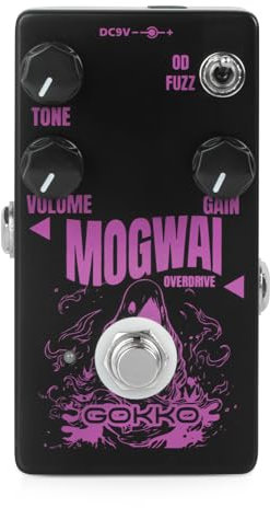 GOKKO Mogwai Overdrive Fuzz-Effektpedal. Vielseitiges Gitarreneffektpedal mit Overdrive- und Fuzz-Modi (GK-61).