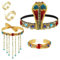 HDKEAN Ägyptische Kobras Kopfschmuck, Perlen Quasten Halskette & Armband Set - Damen Antike Ägyptische Kostüm Accessoires für Halloween & Mottopartys, 5-teiliges Set