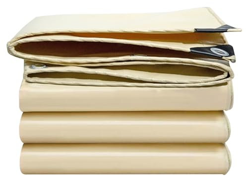 Telo impermeabile grande in PVC resistente 500 g/m² | Telo Beige Adatto per Tende Antipioggia, Copriauto, Pergolati, Cucce, Campeggio(4x5m)