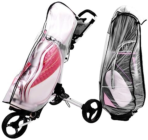 KENANLAN Golftaschen Regenschutzhaube,Wasserdichte Pvc Golftaschen Abdeckung,Transparent Universal Golftasche,RegenschutzhüLle FüR Golftasche Trolleys Push Caddy Tasche
