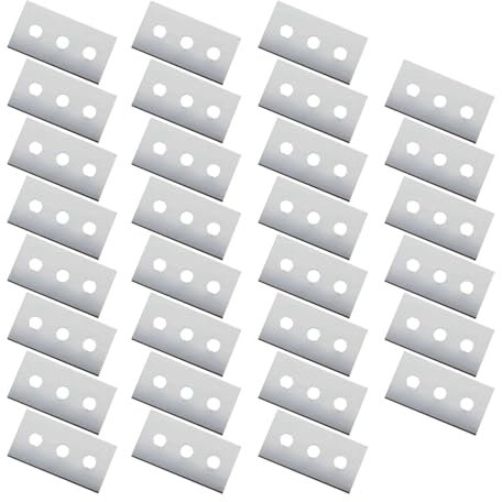 Biglumin Lamette - Multifunzionali lama per raschietto, pezzi lame, Set di 30 lame di ricambio per raschietto, raschietto per piano cottura in ceramica, lama per rifinitore, lama 43 * 22 * 0,2 mm.