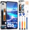 Pantalla LCD para Realme C55 Pantalla para Realme C55 RMX3710 2023 Touch Screen Digitizer Full Assembly con kit de reparación (6,72, negro con marco)
