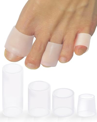 Uwbettry 16 Pack Silicone Toe Sleeves Gel Corn Toe Protectors Toe Cushions for Women Men Toe Pain Relief, Soft Toe Tube Pads Corn Cushions for Calluses, Bunion Blisters, Hammer Toes, Toenails Loss