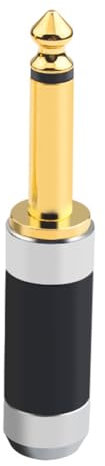 AVZYARDY Prise audio mono plaquée or 1/4 Prise audio design droit Jack mono mâle 6,35 mm Connecteur à souder Amplificateur Prise jack microphone pour câbles haut-parleur/guitare/microphone