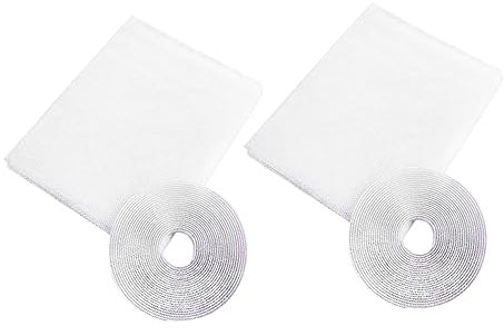 QUMIIRITY Zanzariera Adesiva per Finestre Rete Bianco con Striscia Autoadesiva per Protezione Insetti Facil Installare