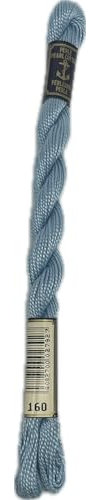 Anchor Perlgarn Stärke 5 4585000-00160 blau Eisblau Stickgarn, 100% Baumwolle, 5g Strängchen