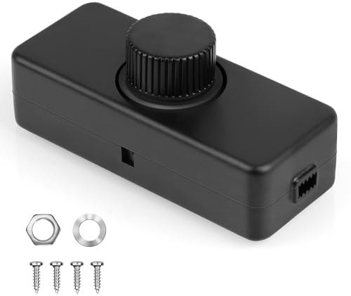 AXFEE Interruptor Regulador de Luz, Dimmer Led 220V, 220V-240V Regulador Intensidad Led, Potenciómetro Regulador de Luz con Interruptor, para 3-100W Lampara LED y Bombillas Regulables, Negro