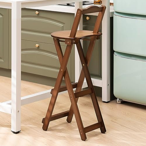AYES Klappbar Holz-Barhocker mit Rückenlehne - Stabile Tragbare Outdoor Bar Hocker Bar Stühle Küche Esszimmerhocker - Keine Installation erforderlich für Hausbar Küche Kneipe Café