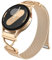 Dirrelo Kompatibel mit Samaung Galaxy Watch 6 7 5 4 Armband 40mm 44mm, X-förmig Metall Magnet Mesh Ersatz Band für Galaxy Watch FE/6 Classic 47mm 43mm/4 Classic 42mm 46mm/5 Pro 45mm Damen, Königsgold