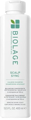 Biolage Beruhigendes Shampoo für trockene und empfindliche Haut, geeignet für alle Haartypen, angereichert mit ferentiertem Tee und Glykolsäure, Calming Shampoo, Scalp Sync, 400 ml