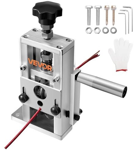 VEVOR Peladora de Cables Manual con Marco de Aleación de Aluminio 1,5-25 mm Pelacables con Manivela o Taladro, Cuchillas Templadas de 64 Mn, Rodillos de Acero para Reciclaje de Chatarra de Cobre