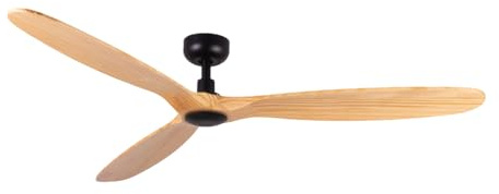 ventyly / ROWIND L/Ventilador de techo negro/pino sin luz, Ø152 cm/Ultra Silencioso, bajo consumo, 6 Velocidades, Mando a distancia, Verano-Invierno, temporizador