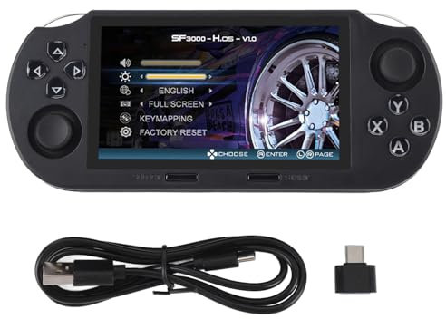 Zunate Consola de Juego de Mano Retro, Pantalla IPS de 4.5 Pulgadas 854x480 Resolución, Memoria de 64 GB, 10000 Juegos Precargados, Admite 14 Emuladores, Entretenimiento para Niños