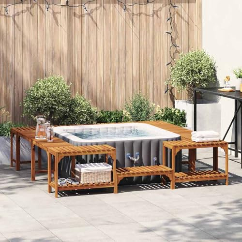 Générique Enclos Carré de Bain à Remous Extérieur Marron 230 x 230 cm,Maison & Jardin,Piscine & Spa,Accessoires pour piscines & spas,Marron,50 KG,3334764