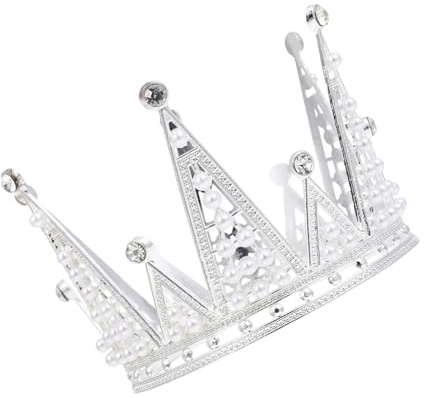 NUOBESTY Elegant Pearl Crown Cake Topper for Birthday Cake Decorations, Graduation, and Party Celebrations with Floral Design and Non-edible Sturdy Material