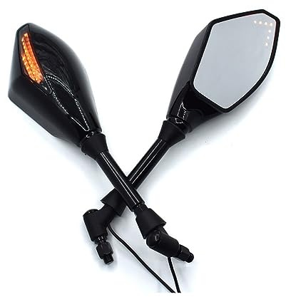 Für Aprilia Dorsoduro 750 ABS/1200/750 Mana 850 GT Motorrad Rückspiegel Schwarz Mit Blinker Integrierte Spiegel(Schwarz)