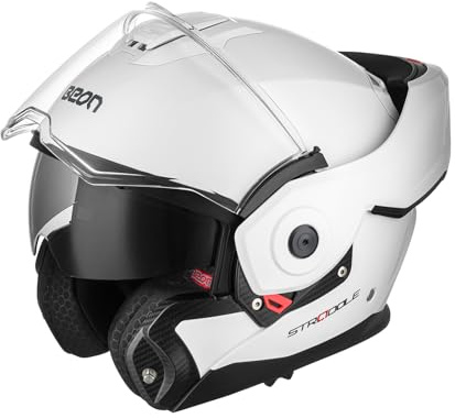 BEON Stradale Motorradhelm - Systemhelm Klapphelme mit Visier und Sonnenblende - Rollerhelm Sonnenblende - Motorrad Helm Damen & Herren - Integralhelm 180° Klappbar - L