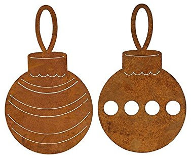 Christbaumkugeln Set 2 x 22cm Metall Rost Gartendeko Edelrost