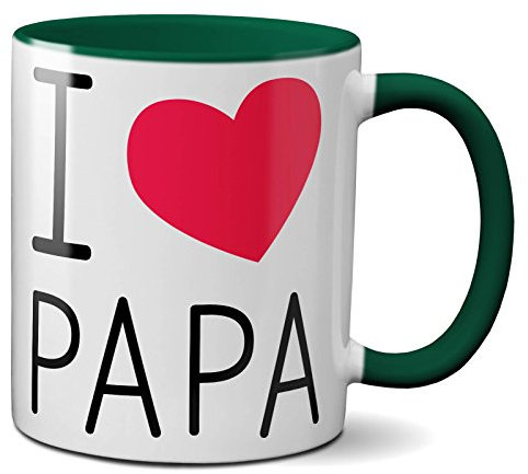 Papayana 1030 I-Love-Papa Tasse imprimée des deux côtés 325 ml vert