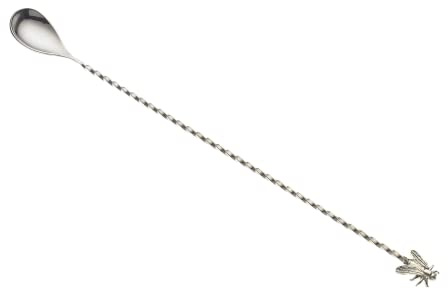 Barfly Bar Spoon Fly End, Stainless Steel, Stainless, 28.5 x 2.5 x 1.3 cm