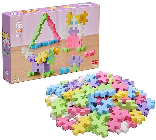 Plus-Plus 9603273 pcs. Geniales Konstruktionsspielzeug, Open Play Big Pastel Mix, Bausteine-Set, 50 Teile, Gemischt, 300.3273