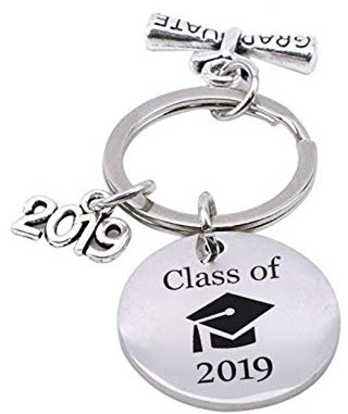Daesar Vatertag Schlüsselanhänger Edelstahl Rund Class of 2019 Schlüsselanhänger Männer Freundschaft