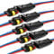 YETOR Conector de Cable Enchufe Impermeable,Conector macho de 3 pines Conectores eléctricos con cable 16 AWG Marine para conexiones de automóviles, camiones, barcos y otros cables. (5pack)
