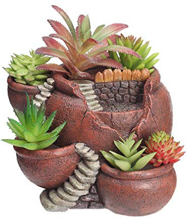 JK Home Maceta para plantas – Jardín de cubo roto – Maceta pequeña jardineras cubremacetas para interiores y exteriores