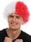 WIG ME UP - MMAM-15M Perücke Karneval Afro Fan-Perücke Fußball Weiß Rot Hälften geteilt