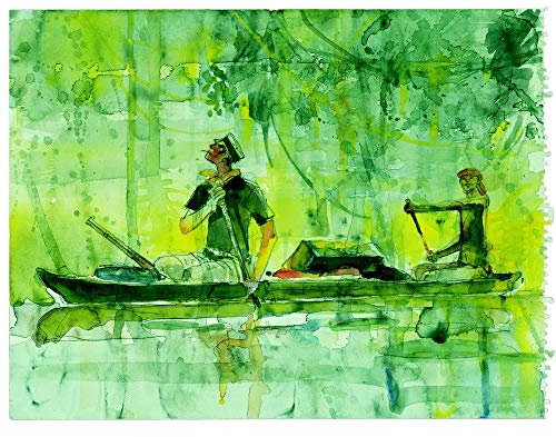 Moulinsart Postcard Corto Maltese, Pirogue Ride (17,5x12,5cm)
